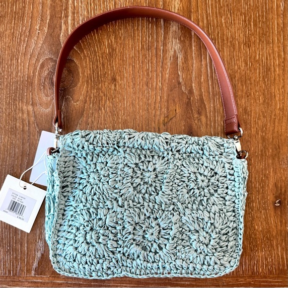 NWT Sol & Mer straw crochet square handbag - Picture 4 of 10